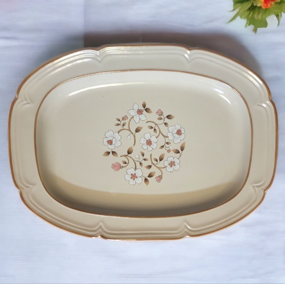 Vtg Covington Idle Stoneware Wild Serving Platter Plate Daisies